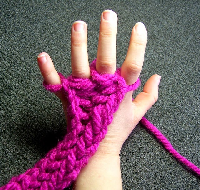 tricoter avec les doigts