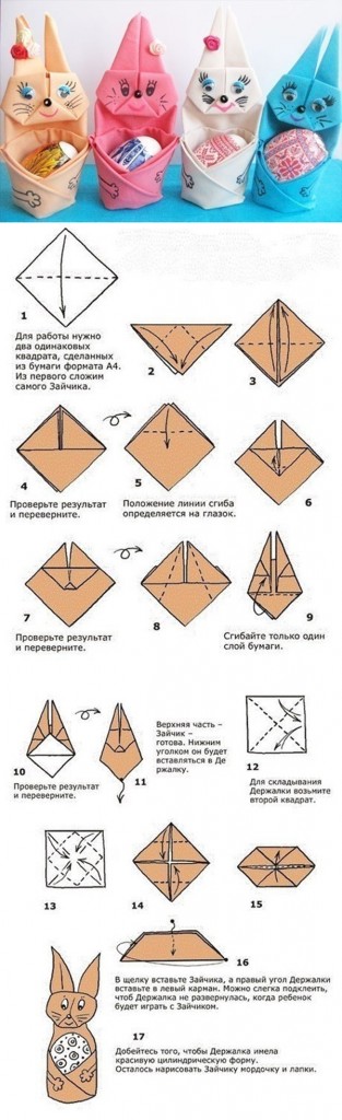 Comment faire un pliage de serviette en de jolis lapins pour pâques C