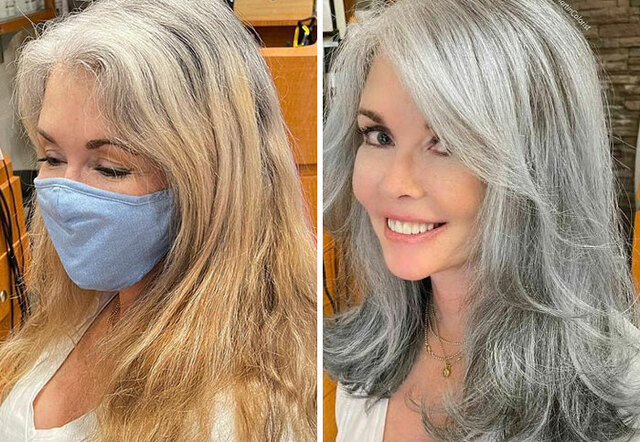 Ce coiffeur encourage les femmes à abandonner la teinture pour les